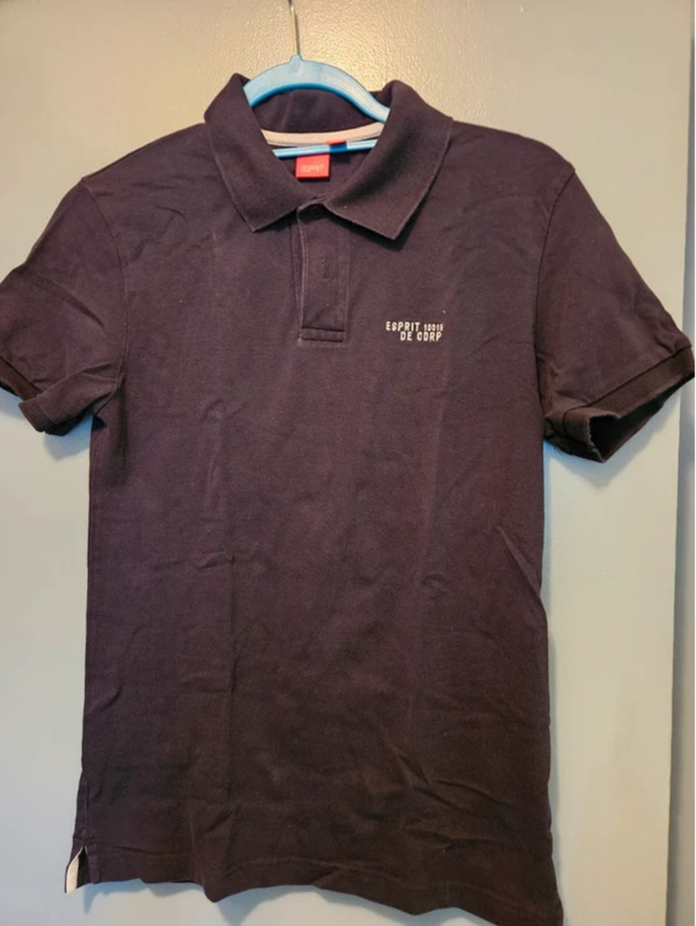 Vtg Esprit De Corp Men's Small Polo Shirt 100% Cotton Navy Embroidered Turkey